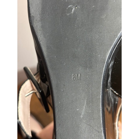 Taryn Rose Kendy Black Patent Leather Peep Toe Wedge Mary Jane Sandals Size 8M - Picture 5 of 5